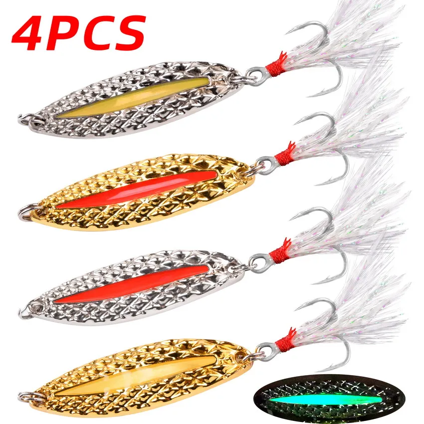 4 pz Luminoso In Metallo Richi - Fishing Lure Spoon recensione e prezzo